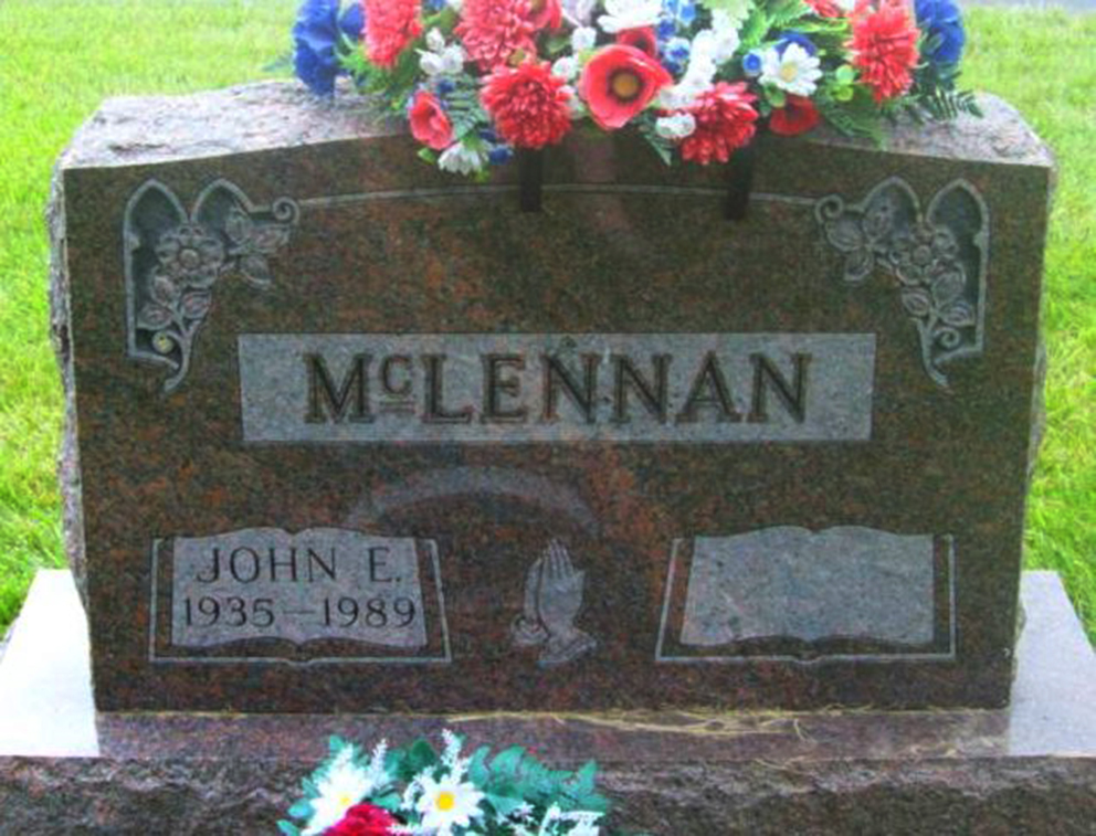 Photo of headstones/John E McLennan 1935-1989 hdsn Miamisburg Highland Memorial cem Ohio